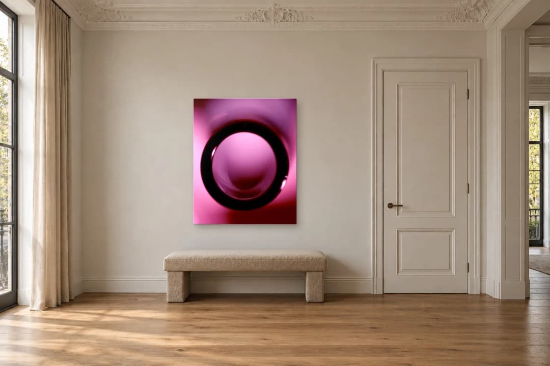 Inner Aperture on a hallway wall at 120 × 98 cm, to scale