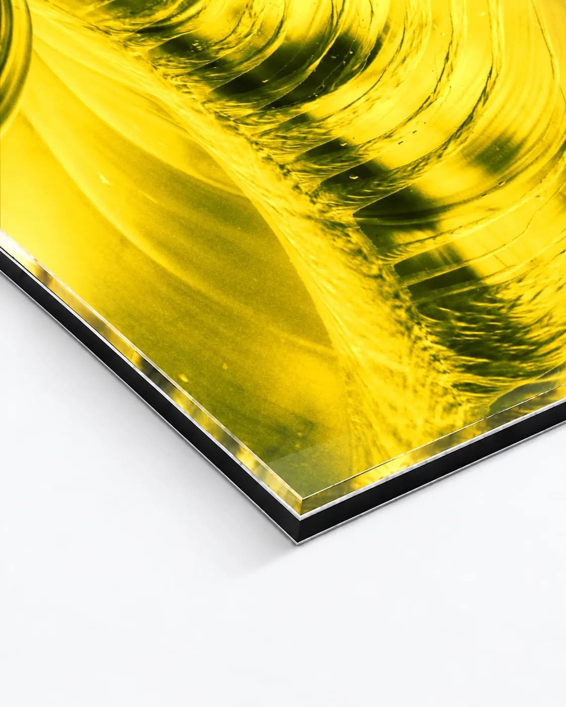 Citrine Current, corner of the acrylic print