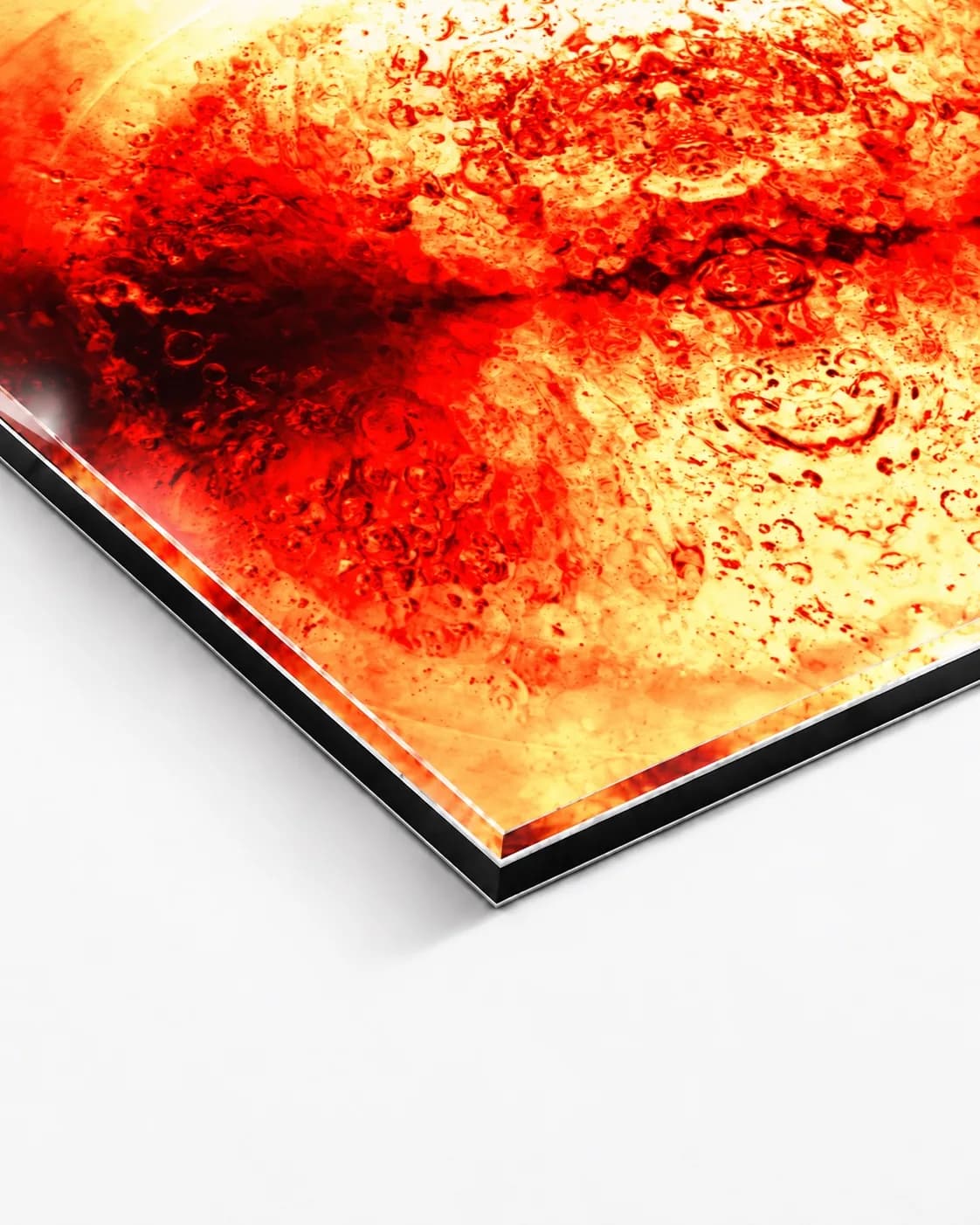Split Breath, corner of the acrylic print