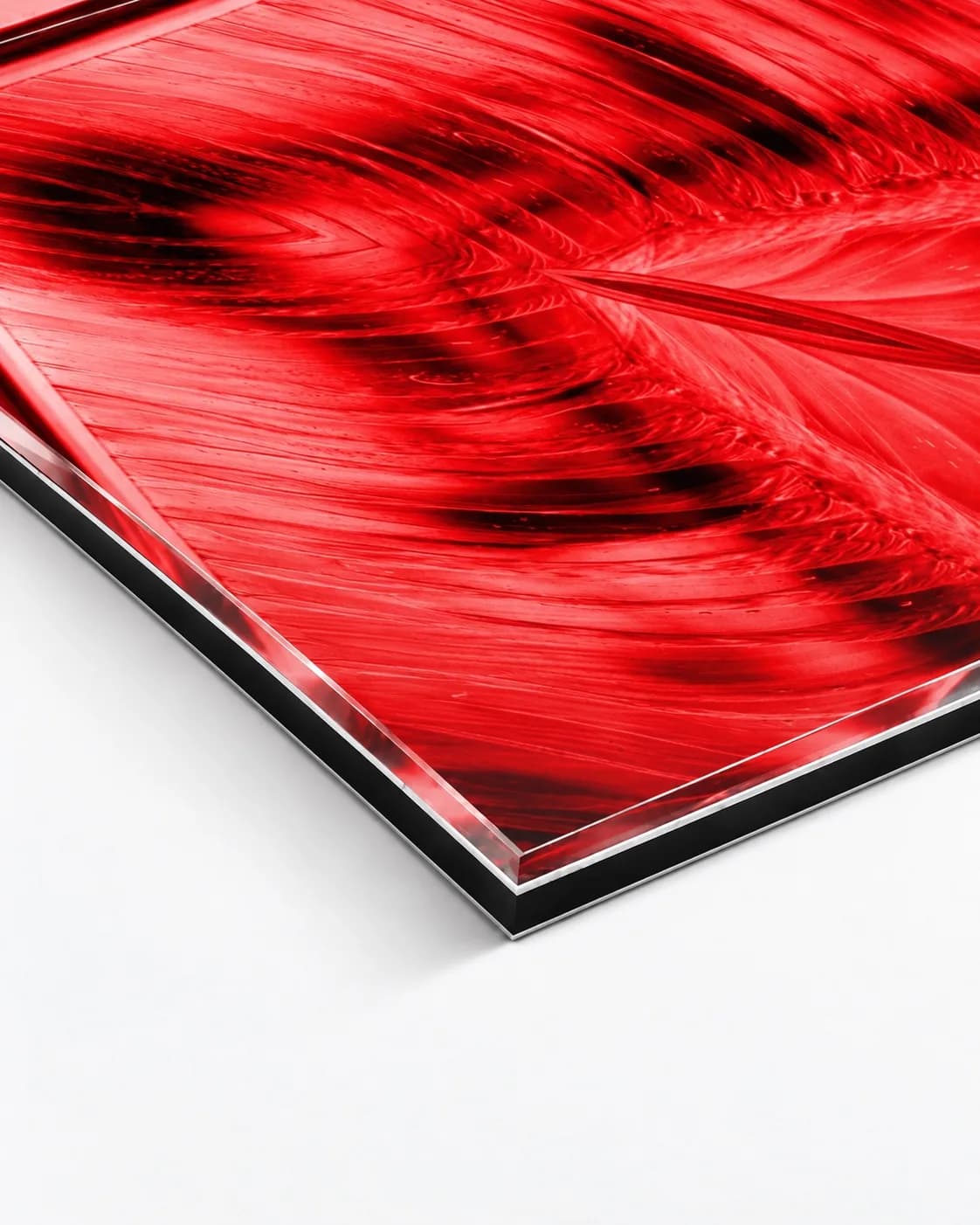 Velvet Wake, corner of the acrylic print